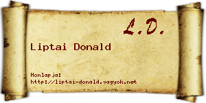 Liptai Donald névjegykártya